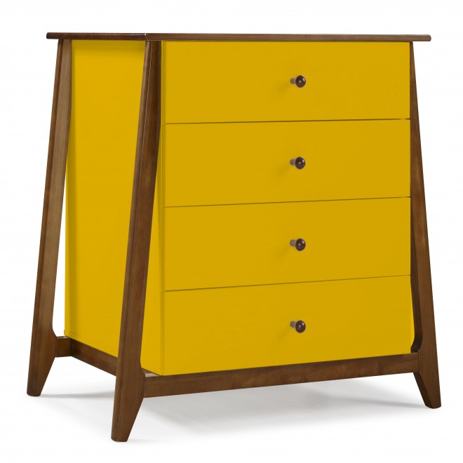 Cômoda Floripa 4 Gavetas - Amarelo M40