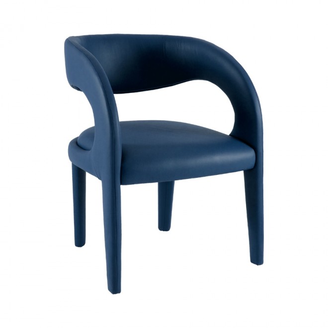 Cadeira Estofada Elin Eco Leather Azul