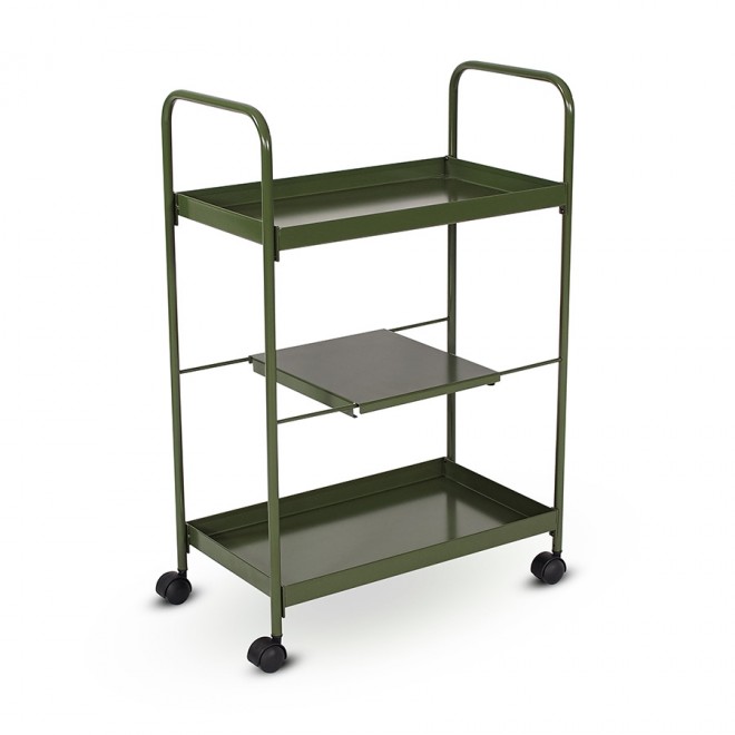 carrinho-de-chá-e-bar-industrial-com-prateleiras-verde-musgo