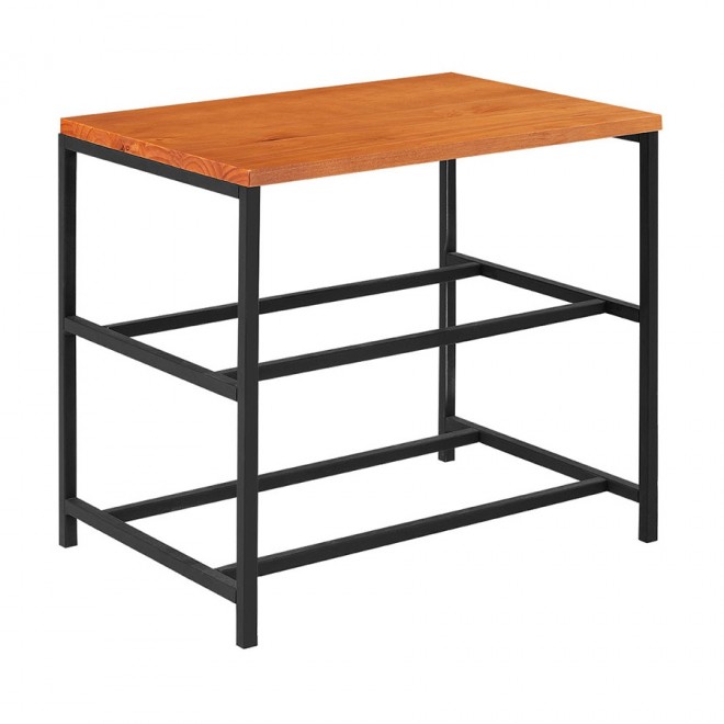 Sapateira Industrial Lazo - Base Preto + Tampo Natural