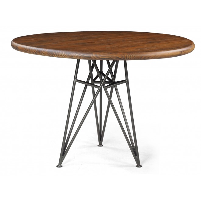 Mesa de Jantar Redonda Tríade - Madeira Escura