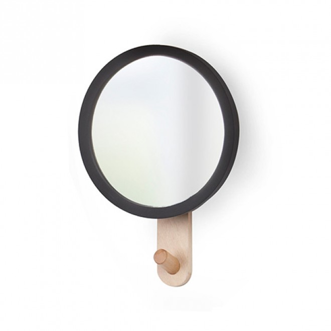 SHOWROOM - Espelho com Gancho Hub Madeira Clara