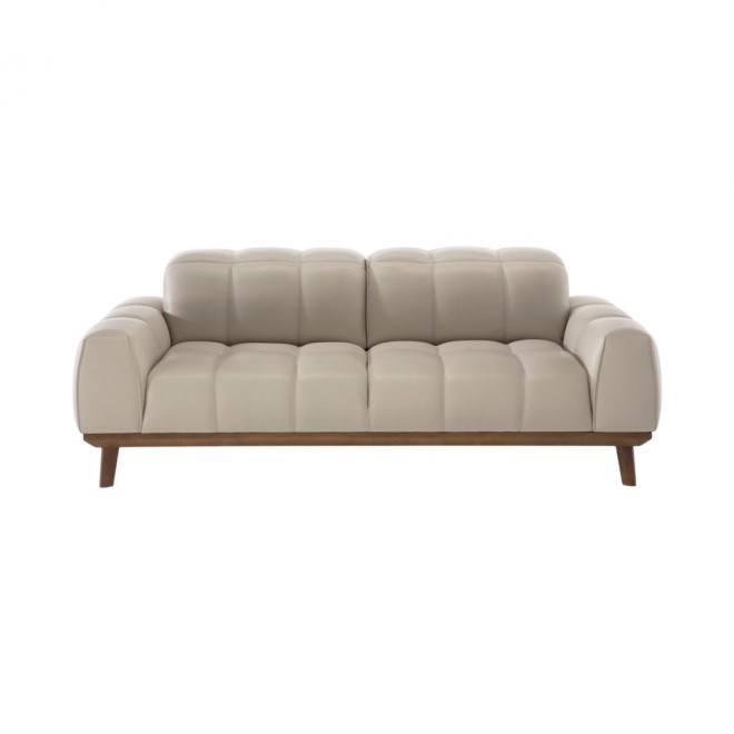 Natuzzi Sofá 3 Lugares Paradiso em Couro Natural Off White