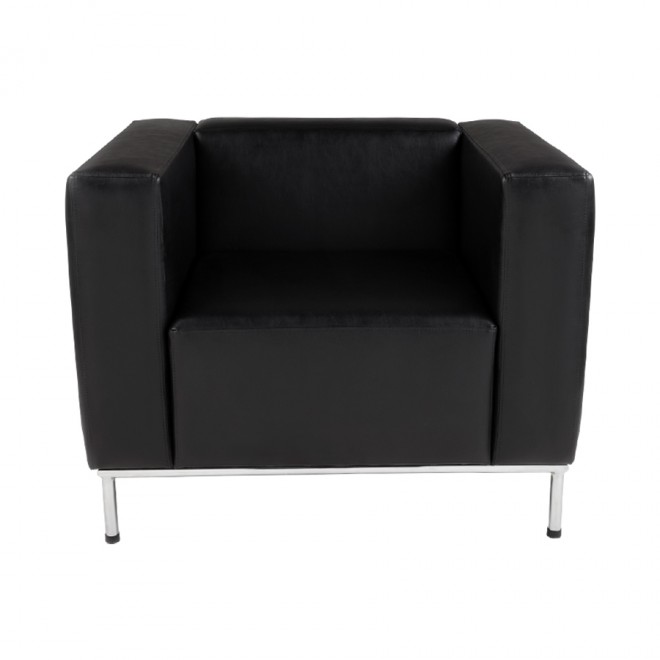 Sofá Quadra 1 Lugar Eco Leather Preto