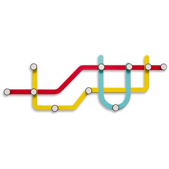 gancho de parede colorido metrô