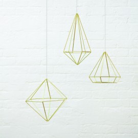 Conjunto de Decoração Prisma Dourado
