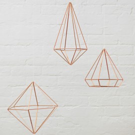 Conjunto de Decoração Prisma Cobre