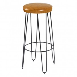 Banqueta Iron Eco Leather Caramelo