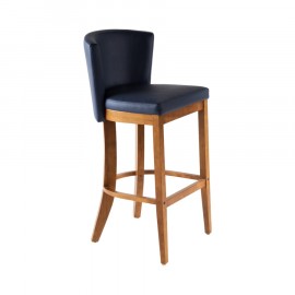 Banqueta Estofada Belair Eco Leather Azul Marinho