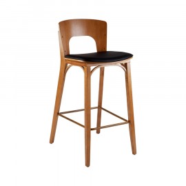 Banqueta Estofada Betina Eco Leather Preto