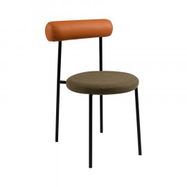 Cadeira Olivia Eco Leather Caramelo e Verde