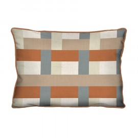 Capa de Almofada Plaid 30cm - Multicolorido/Terracota