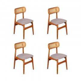 Conjunto de 4 Cadeiras Isis Cinza