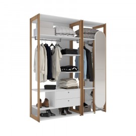 Closet Noto 2 Gavetas Sapateira e Espelho