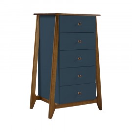 Cômoda 5 Gavetas Floripa Azul Marinho
