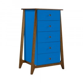 Cômoda 5 Gavetas Floripa Azul Náutico