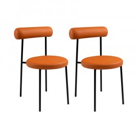 Conjunto de 2 Cadeiras Olivia Eco Leather Caramelo