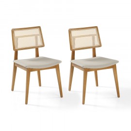 Conjunto de 2 Cadeiras de Palhinha Búzios Cru