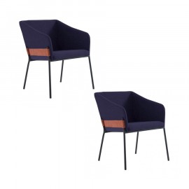 Conjunto de 2 Poltronas Áries Azul Marinho