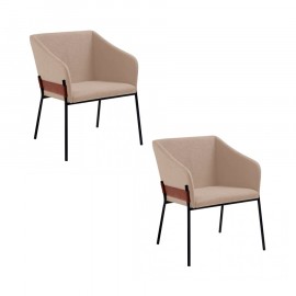 Conjunto de 2 Poltronas Áries Bege