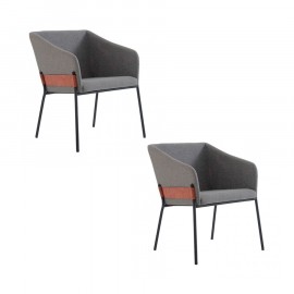 Conjunto de 2 Poltronas Áries Cinza Grafite