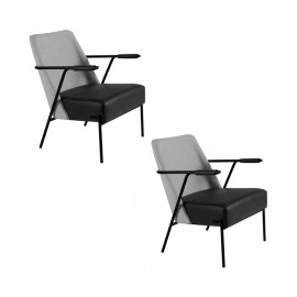 Conjunto de 2 Poltronas Oskar Preta