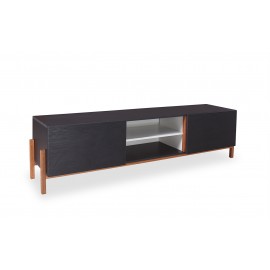 Rack Ibirapuera Preto Com Nicho Preto