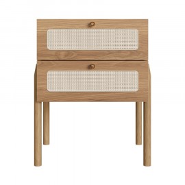 Mesa de Cabeceira Leblon 2 Gavetas Com Palhinha