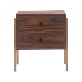Mesa de Cabeceira 2 Gavetas Pine Pau Ferro