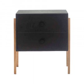 Mesa de Cabeceira 2 Gavetas Pine Preto