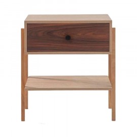 Mesa de Cabeceira Pine Carvalho Com Gaveta Pau Ferro