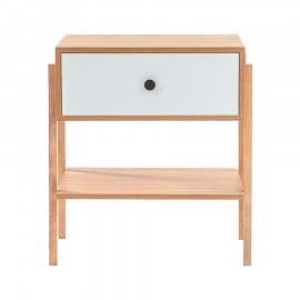 Mesa de Cabeceira Pine Dual Com Gaveta Branco