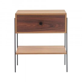 Mesa de Cabeceira Pine Dual Com Gaveta Pau Ferro