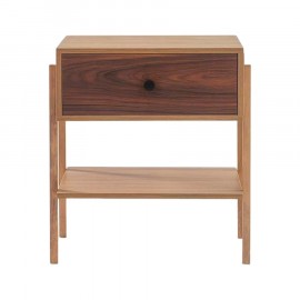 Mesa de Cabeceira Pine Dual Com Gaveta Pau Ferro