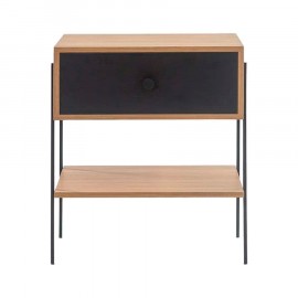 Mesa de Cabeceira Pine Dual Com Gaveta Preto