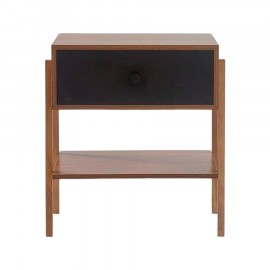 Mesa de Cabeceira Pine Freijó Com Gaveta Preto