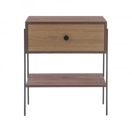 Mesa de Cabeceira Pine Pau Ferro Com Gaveta Dual