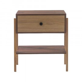 Mesa de Cabeceira Pine Pau Ferro Com Gaveta Dual