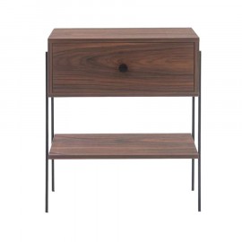 Mesa de Cabeceira Pine Pau Ferro Com Gaveta Pau Ferro