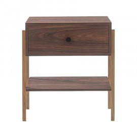 Mesa de Cabeceira Pine Pau Ferro Com Gaveta Pau Ferro
