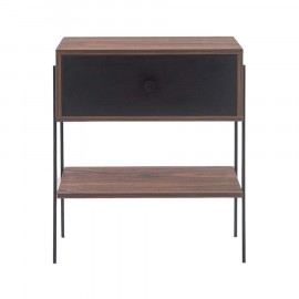 Mesa de Cabeceira Pine Pau Ferro Com Gaveta Preto