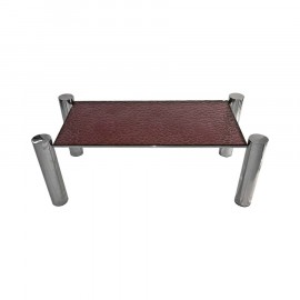 Mesa de Centro Tiago Vidro Martelado Vermelho
