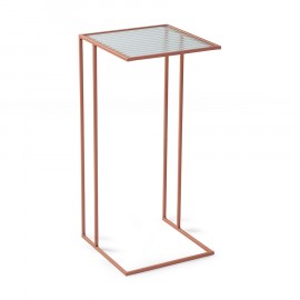 Mesa Lateral Gatsby Vidro Canelado