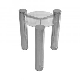Mesa Lateral Loren Vidro Canelado