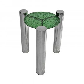 Mesa Lateral Loren Vidro Martelado Verde
