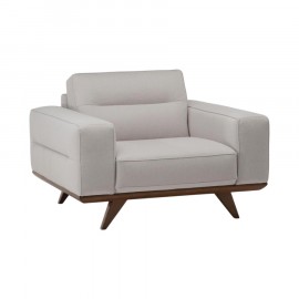 Poltrona Vivace em Couro Natural Off White